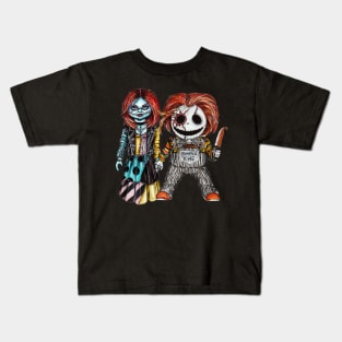 Sally Valentine and Chuck Skellington Kids T-Shirt